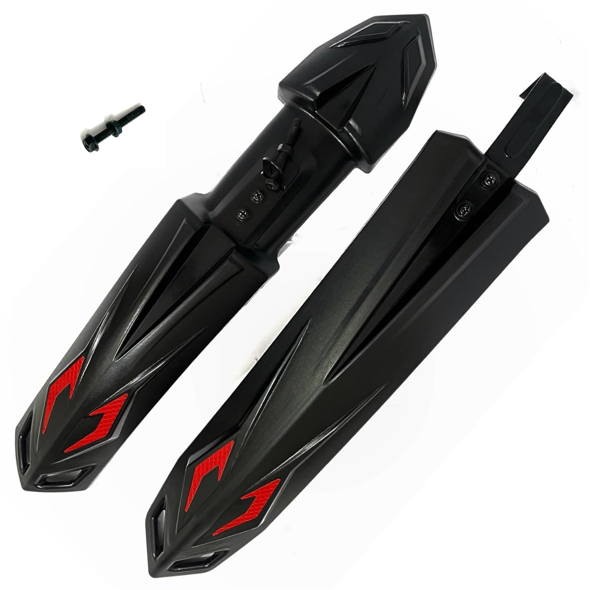 Bicycle Mudguard Plastic Fender Set - Front & Rear with Red Reflective Safety Strips & Mounting Bracket | Universal Fit | EXCEL (Gladwin Model)-image-19