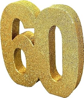 Number 60 Glitter Table Decoration Gold