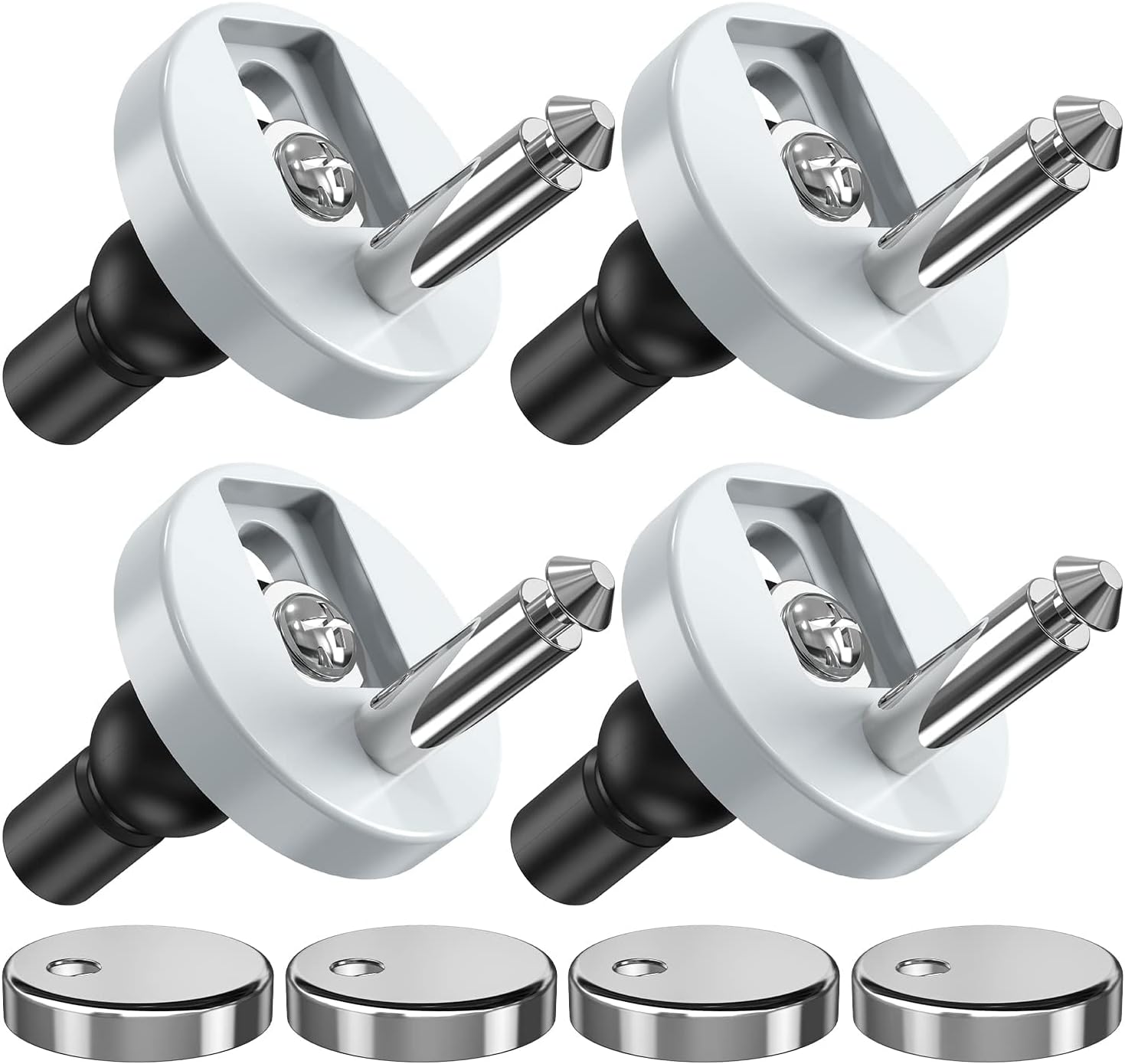 Quick Release Toilet Seat Fixings, Ancable Quick Release Toilet Seat Hinges Top Fittings Universal Toilet Seat Hinge Fittings for WC Toilet Blind Holes 4 Pack