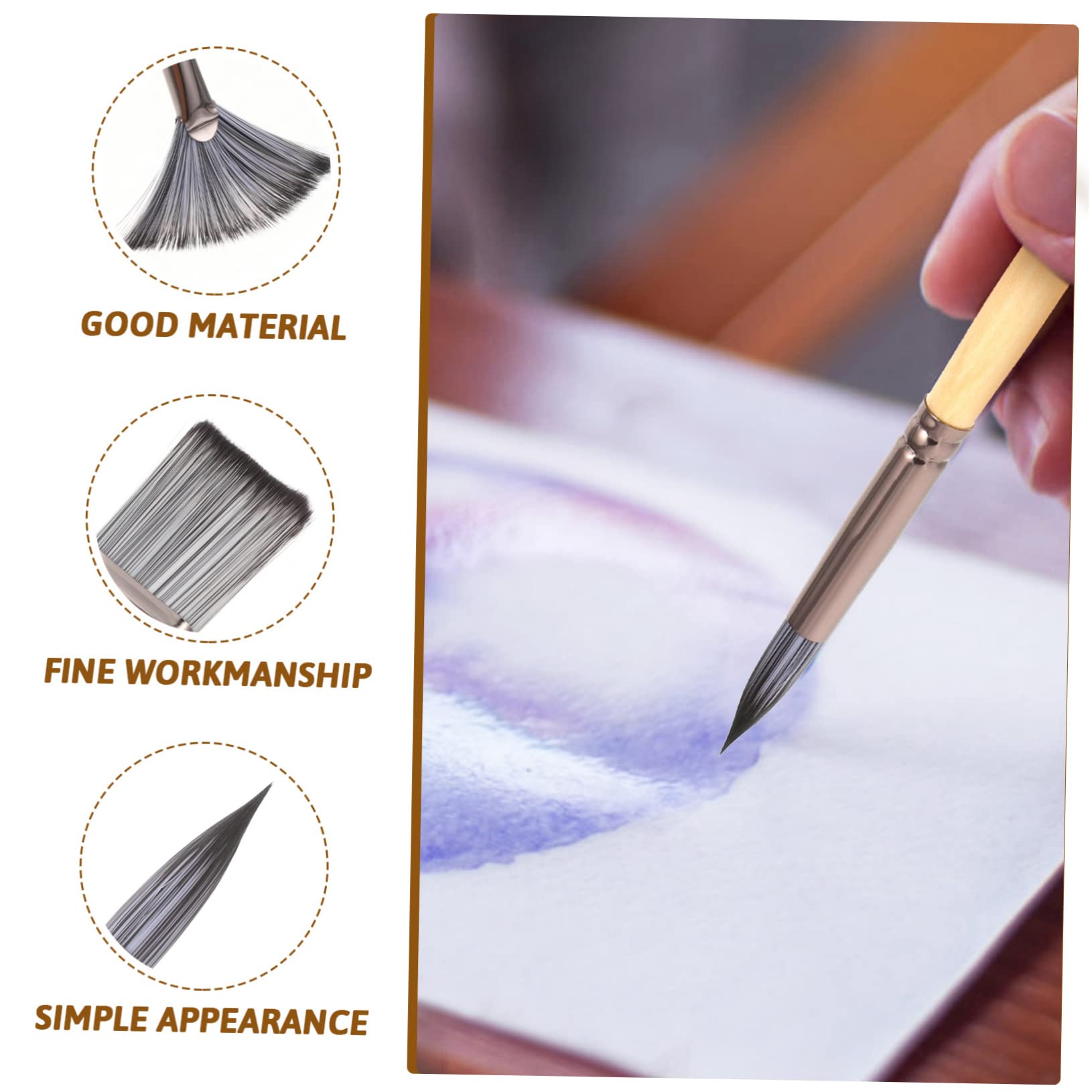 PLAFOPE Set de Pinceaux D’Artiste et Bois en Nylon Lot de 24 Polyvalents pour Détail et Création Artistique pour Aquarelle, Peinture Acrylique et Huile