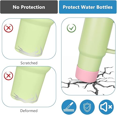 Miniatura 4 de AUAUY Paquete de 2 botas de silicona para vasos Stanley de 40 onzas, protector inferior antideslizante para Stanley Quencher H2.0 de 40 onzas e