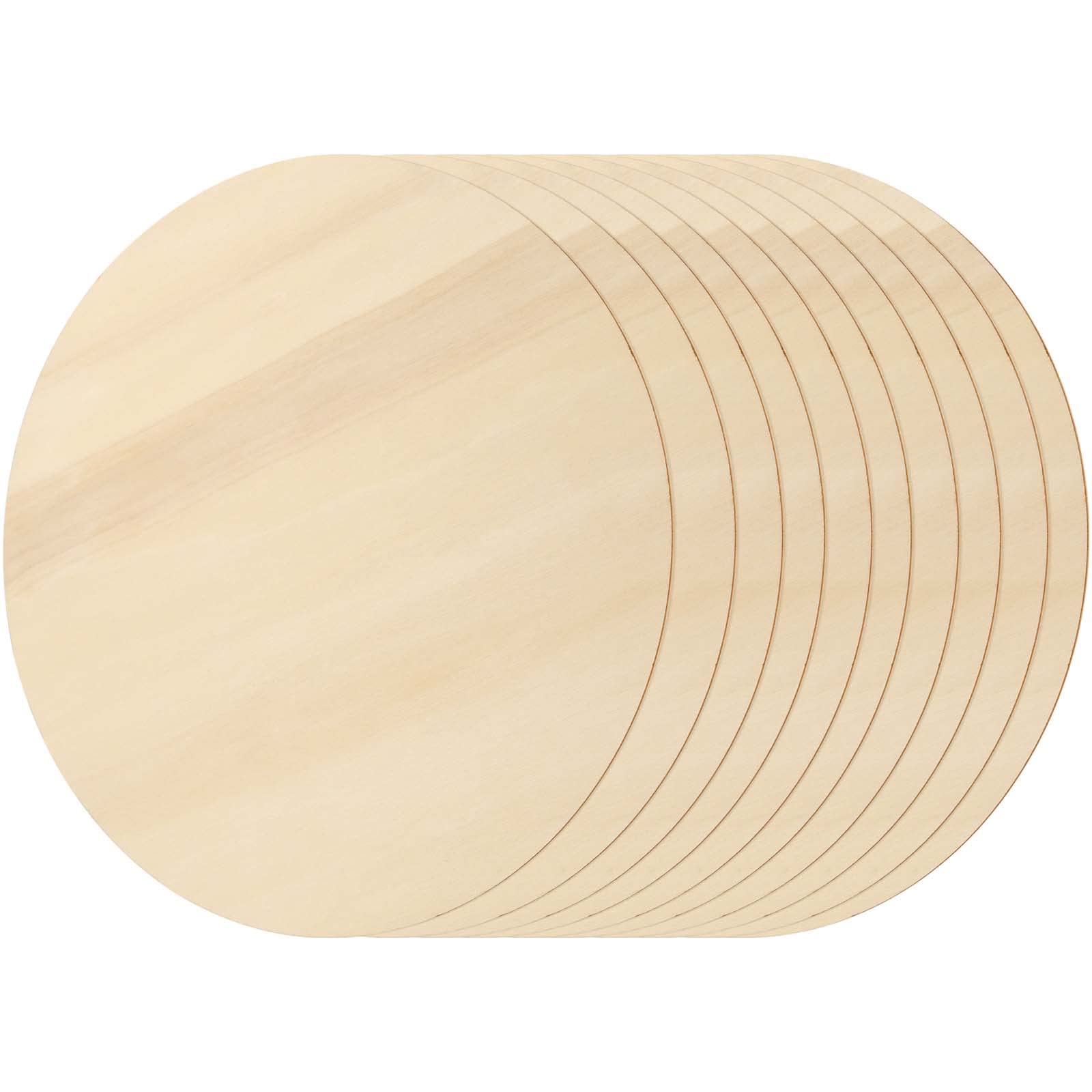 KOHAND 10 Pack Wood Circles 30cm/11.81 Inches, 3mm Unfinished Natural Wood Circles, Plain Natural Blank Round Wooden Discs for Crafts, Painting, DIY Art, Sign Plaque, Home Decor