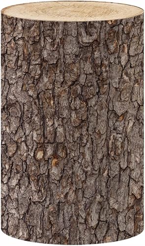 HISDH Fundas de pedestal de madera vintage para decoración de fiesta de cumpleaños, textura granulada de madera, cubierta de zócalo de tela impresa,