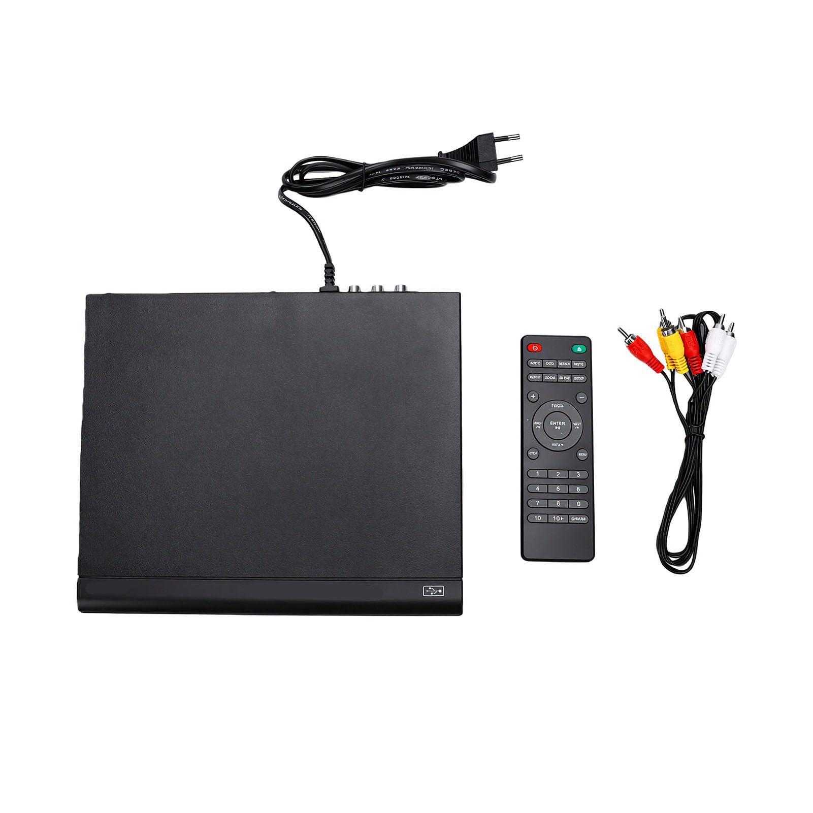 Reproductor de DVD para Todas Las Regiones, Compacto HD 1080P con Salida AV, Pantalla LED, USB, Compatible con Formato PAL NTSC para Cine en Casa, Viajes, TV (Enchufe de la UE)