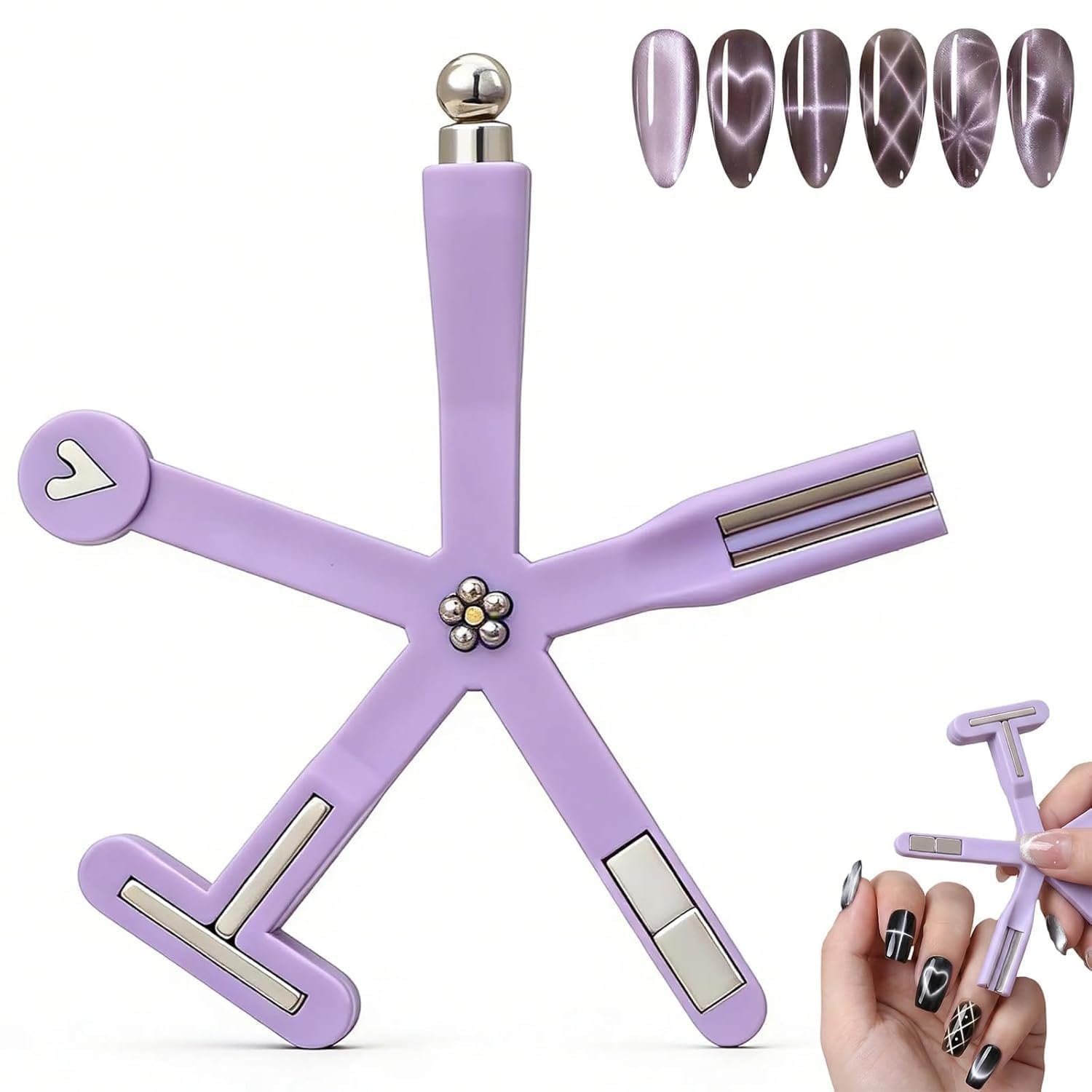 kreni Professional 8-in-1 Cat Eye Nail Magnet Tool Kit – Multi Design Magnetic Pen for Nail Art Multicolour-image-18