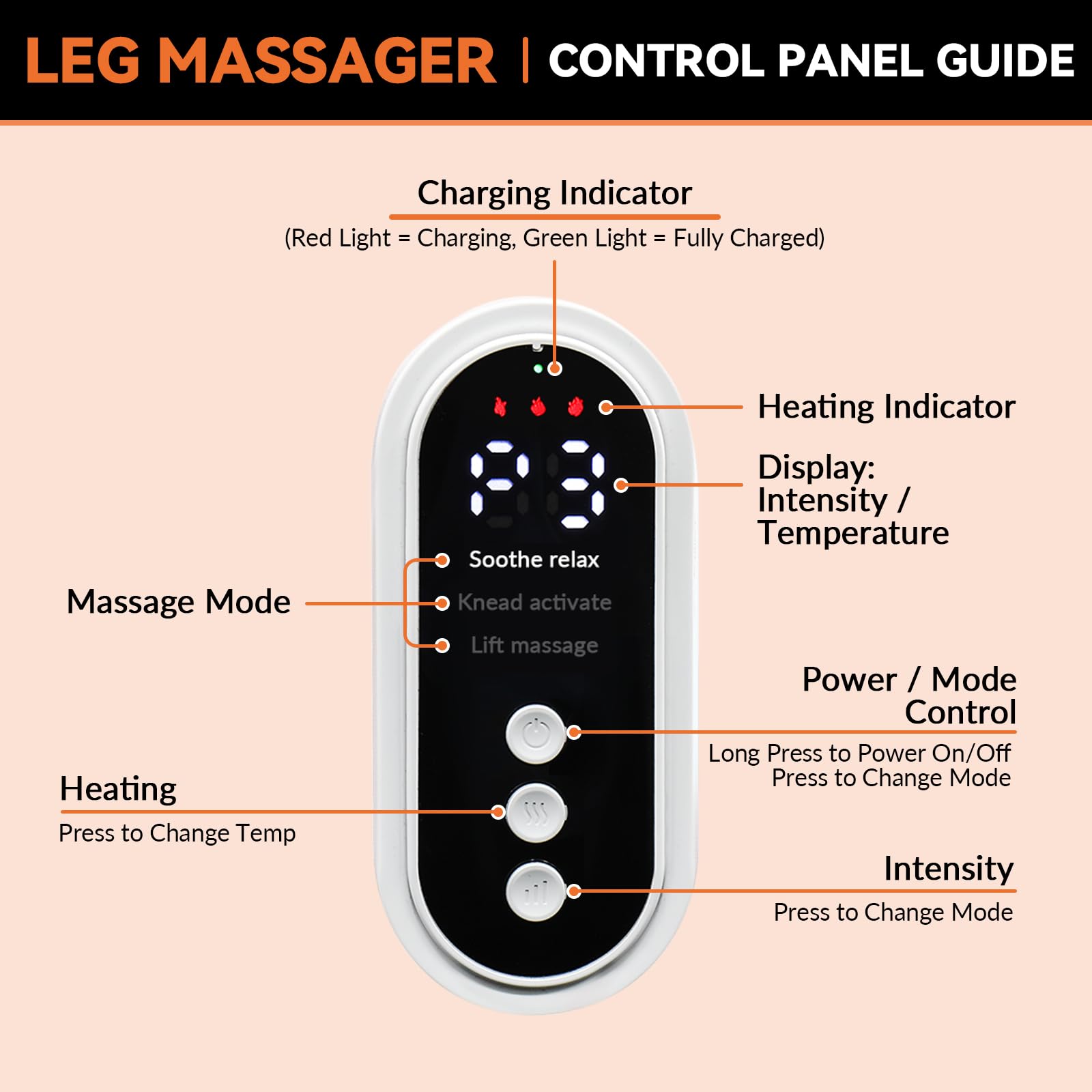 Massaggiatore Gambe Elettrico a Compressione d'Aria Senza Fili