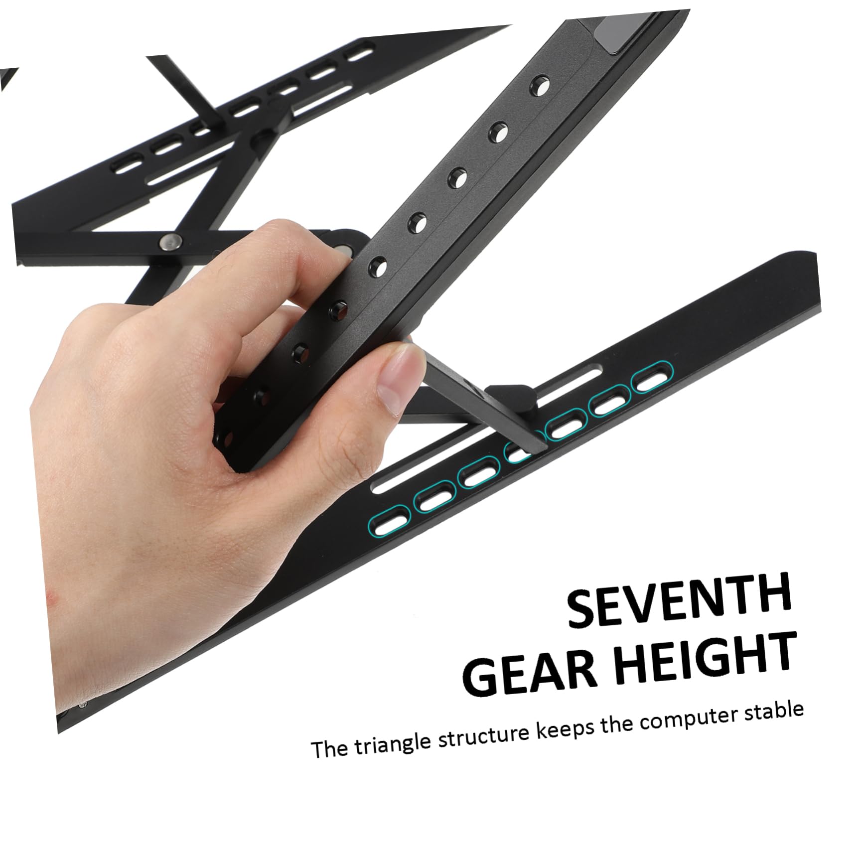 NUOBESTY Supporto di Raffreddamento per Laptop Ventole Nero in PC e Silicone, Base Pieghevole Raffreddamento Pro per Festa Estiva e Laptop Gaming