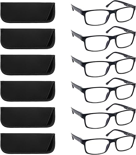 Ronecool Reading Glasses for WomenMen Blue Light Blocking, Computer Readers Anti Eye Strain Blocker Eyeglasses 6 Packs