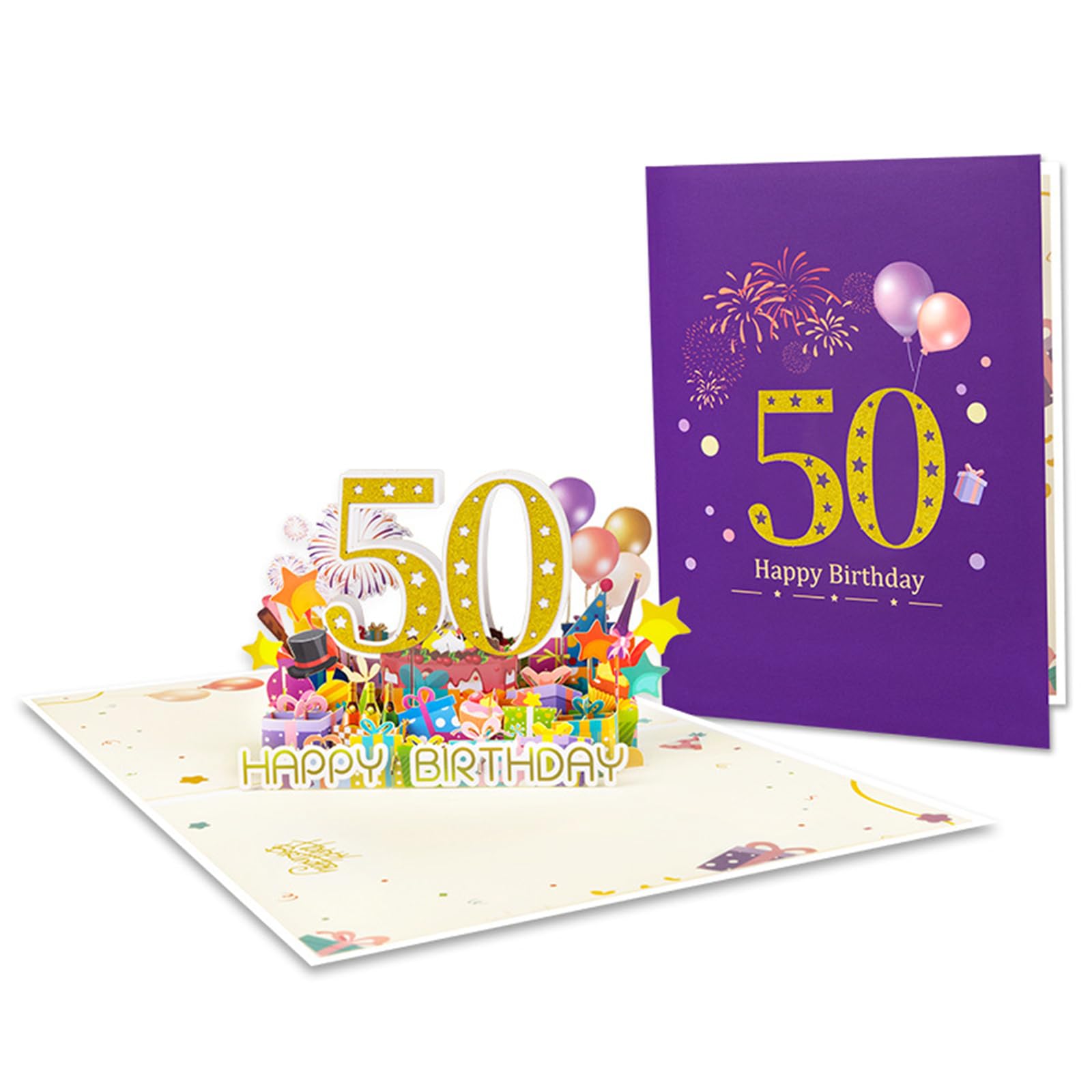 Tsophreniq Unique Pyrotechnics Celebration Card Stylish Pyrotechnics 3D Popup Paper Birthday Greeting Card for Friend and Family Special Event Cards