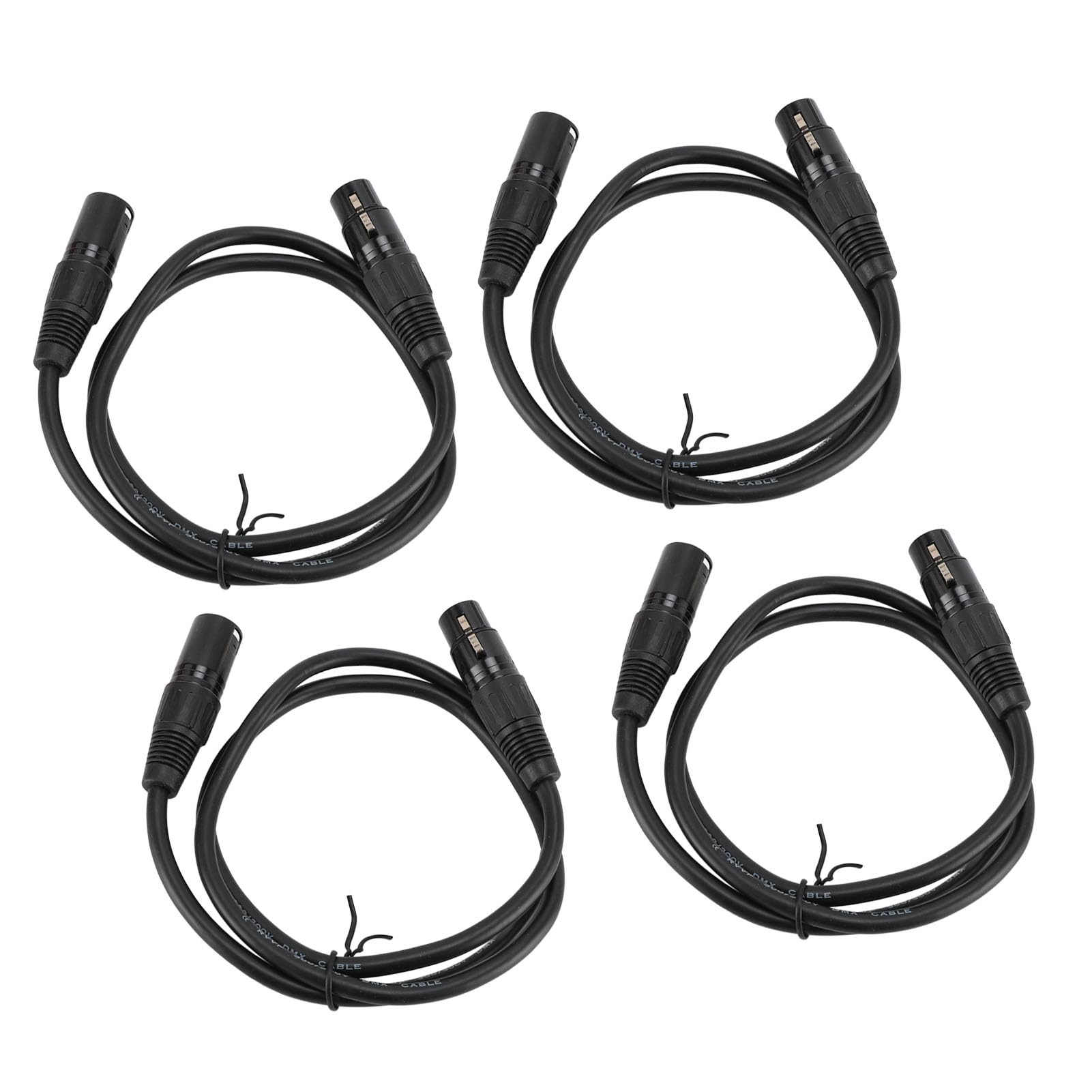 Demeras Cable de Señal de Luz de Escenario XLR Profesional Cable de Micrófono Versátil 1 M de Longitud 10 Piezas de Señal de Escenario Negro para Eventos en Vivo y Estudios