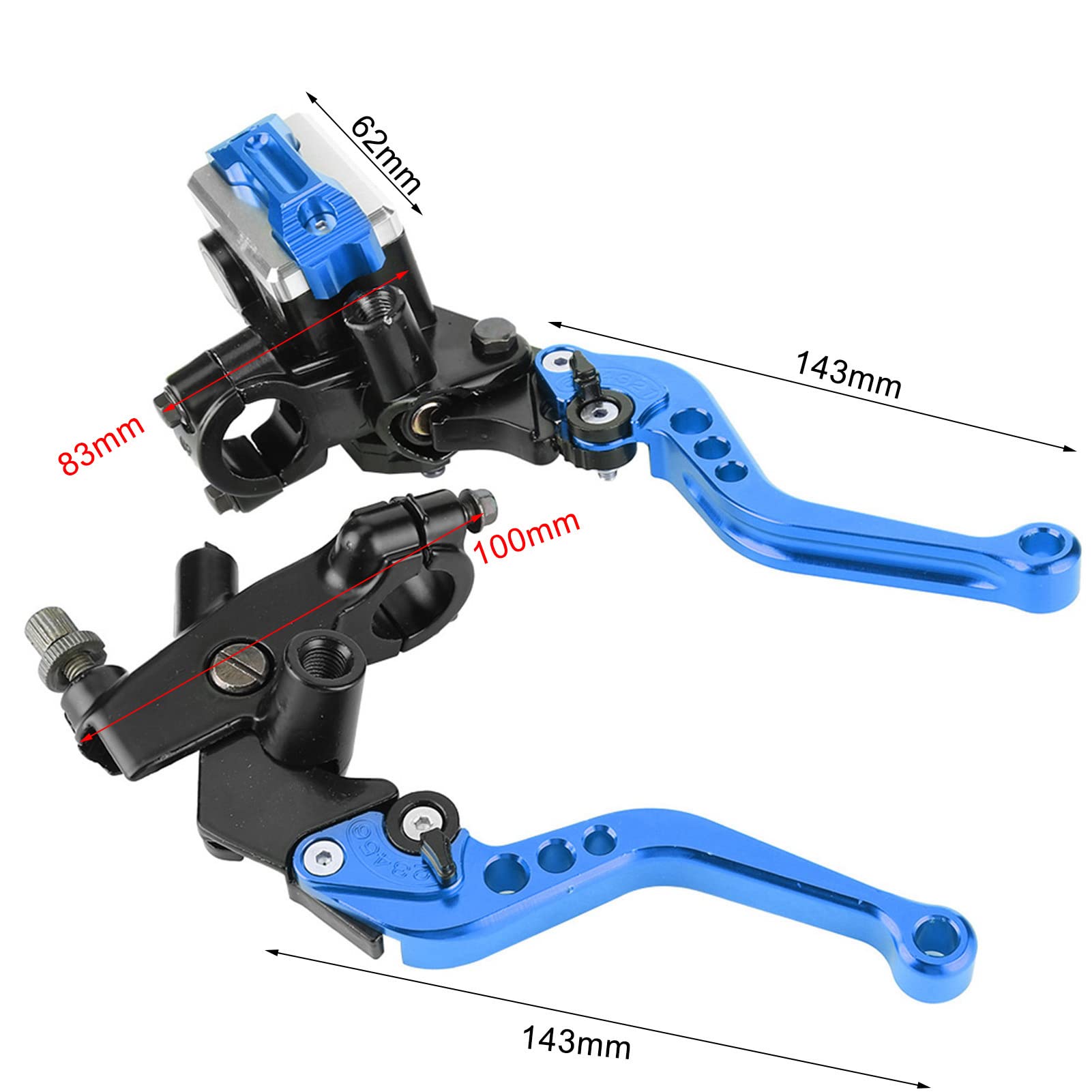 Nikou 2 pezzi 7/8" (22 millimetri) Pompa alluminio universale del motociclo doppio freno idraulico leve di frizione Cilindro Maestro Reservoir regolate Misura Sport Bike/Strada Bici/scooter/Dirt Bike
