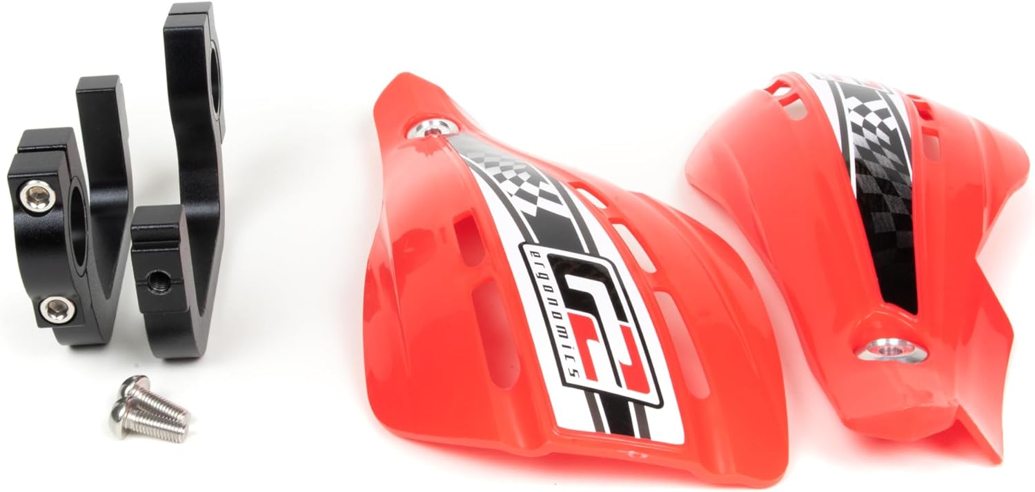 G2 Ergonomics Moto Handguards - Flag Style with Aluminum Mounts (Red)