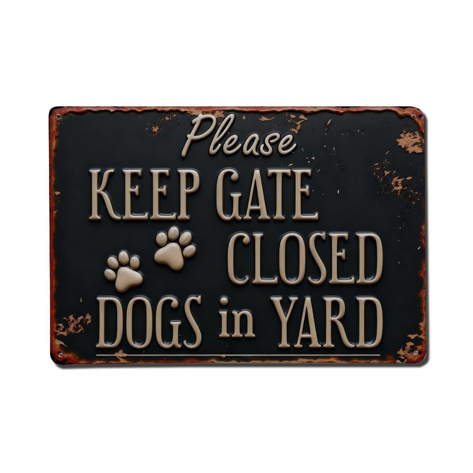 Iageret Vintage Please Keep Gate Closed Dogs In Yard Metal Tin Sign Retro Wall Decor, Bar Garage Cafe Kitchen Home Wall Art Poster Decoration 8X12inches