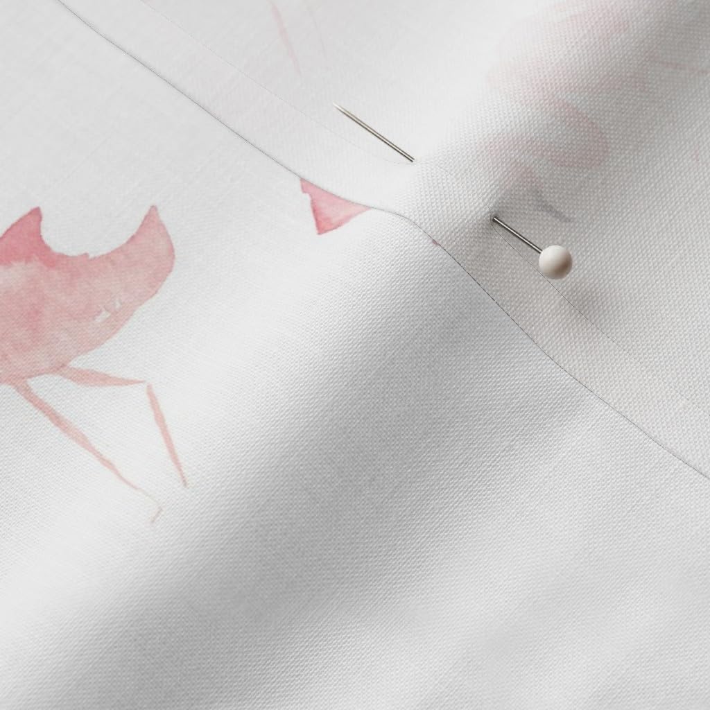 Spoonflower Fabric - Watercolor Pink Flamingos Flamingo Bird Feather Animal Summer Abstract Printed on Petal Signature Cotton Fabric by The Yard - Sewing Quilting Apparel Crafts Decor