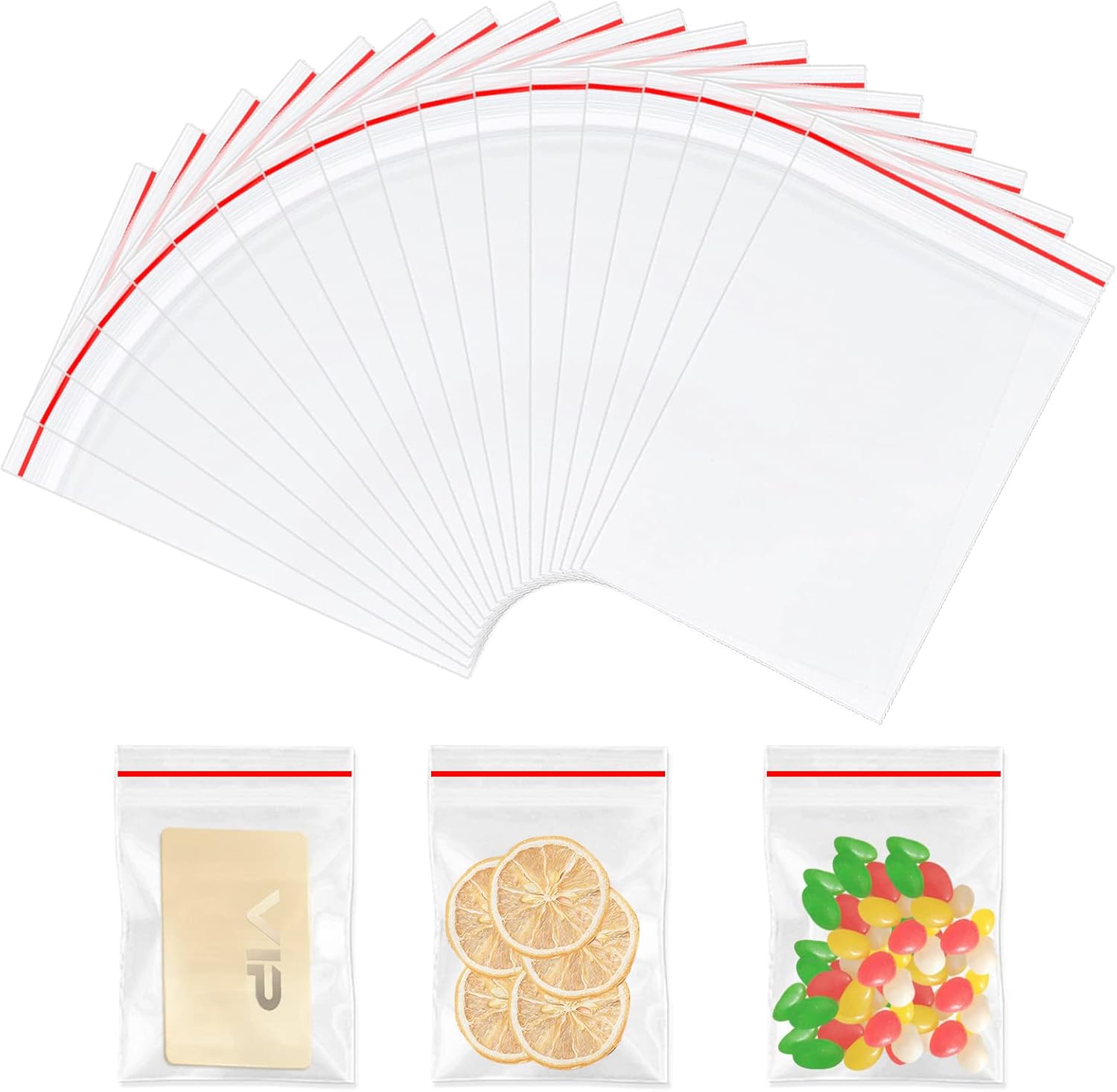 300Pcs Grip Seal Bags Small Plastic Clear Bags 7X10cm Mini Resealable