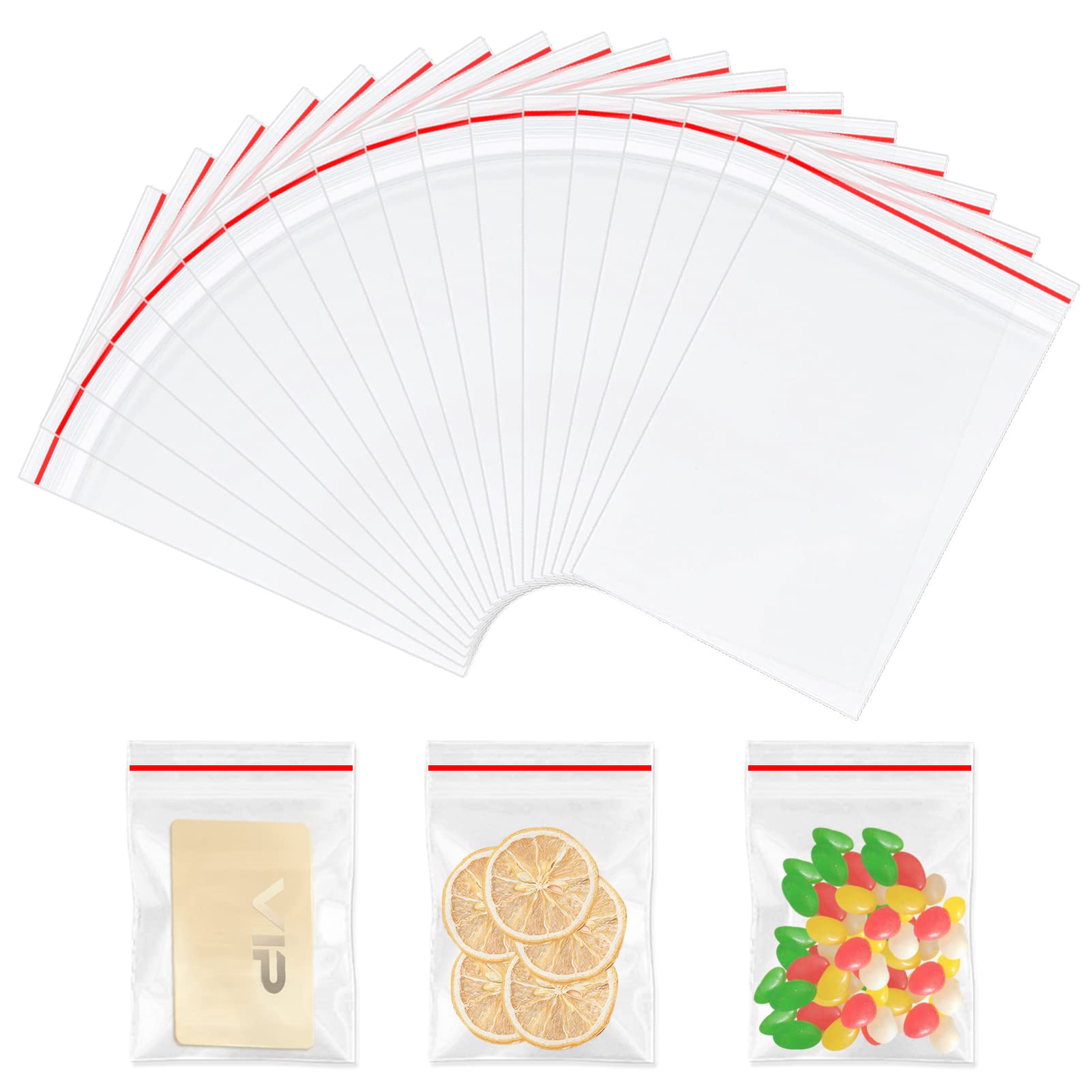 Bolsas de plástico transparente herméticas de 7x10 cm para solucionar el desorden de cuentas