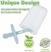 Vista 2 de Juego de moldes para paletas de 6 piezas, fabricante de paletas de hielo - libre de BPA, moldes para paletas de hielo de fácil liberación, moldes
