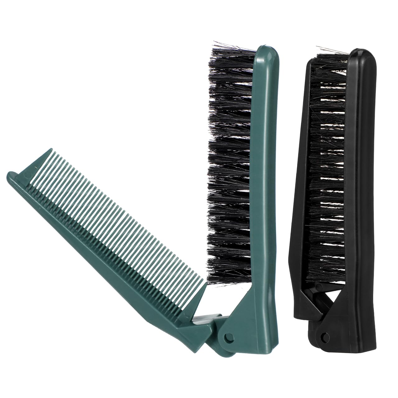 MAGICLULU 2pcs Double Teeth Folding Comb, Portable Hair Styling Brush for Curly and Straight Hair, Anti-Static, Travel-Friendly, Assorted Colors, for
