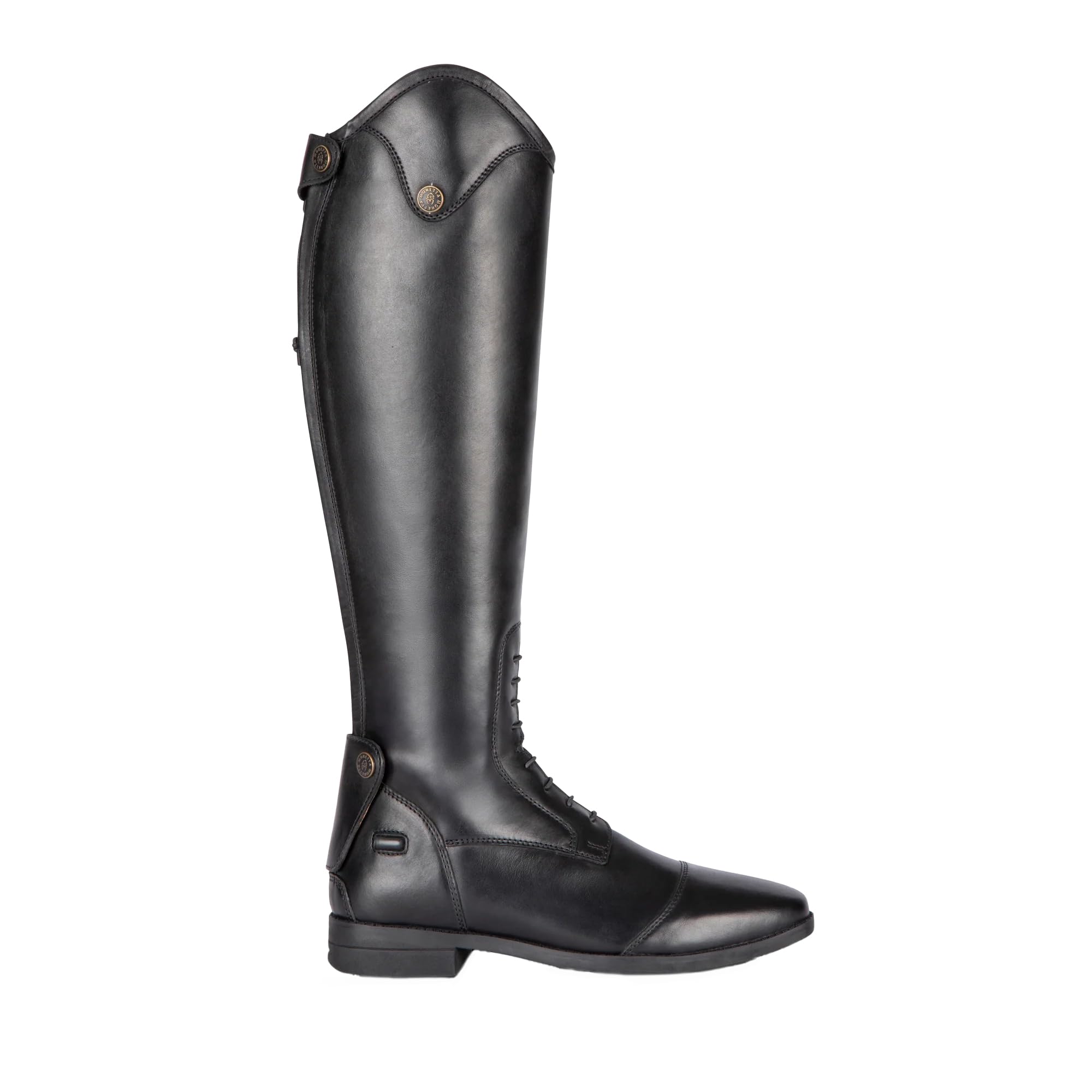 Moretta - Kinder Lange Reitstiefel Ortona, Leder (32 EU) (Schwarz)
