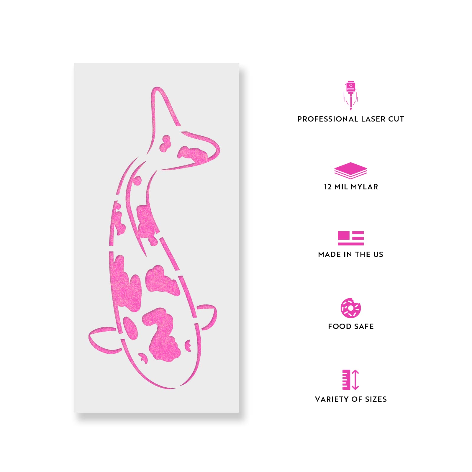 Amazon.com: Koi Fish Stencil Template for Walls and Crafts - Reusable  Stencils for Painting in Small & Large Sizes