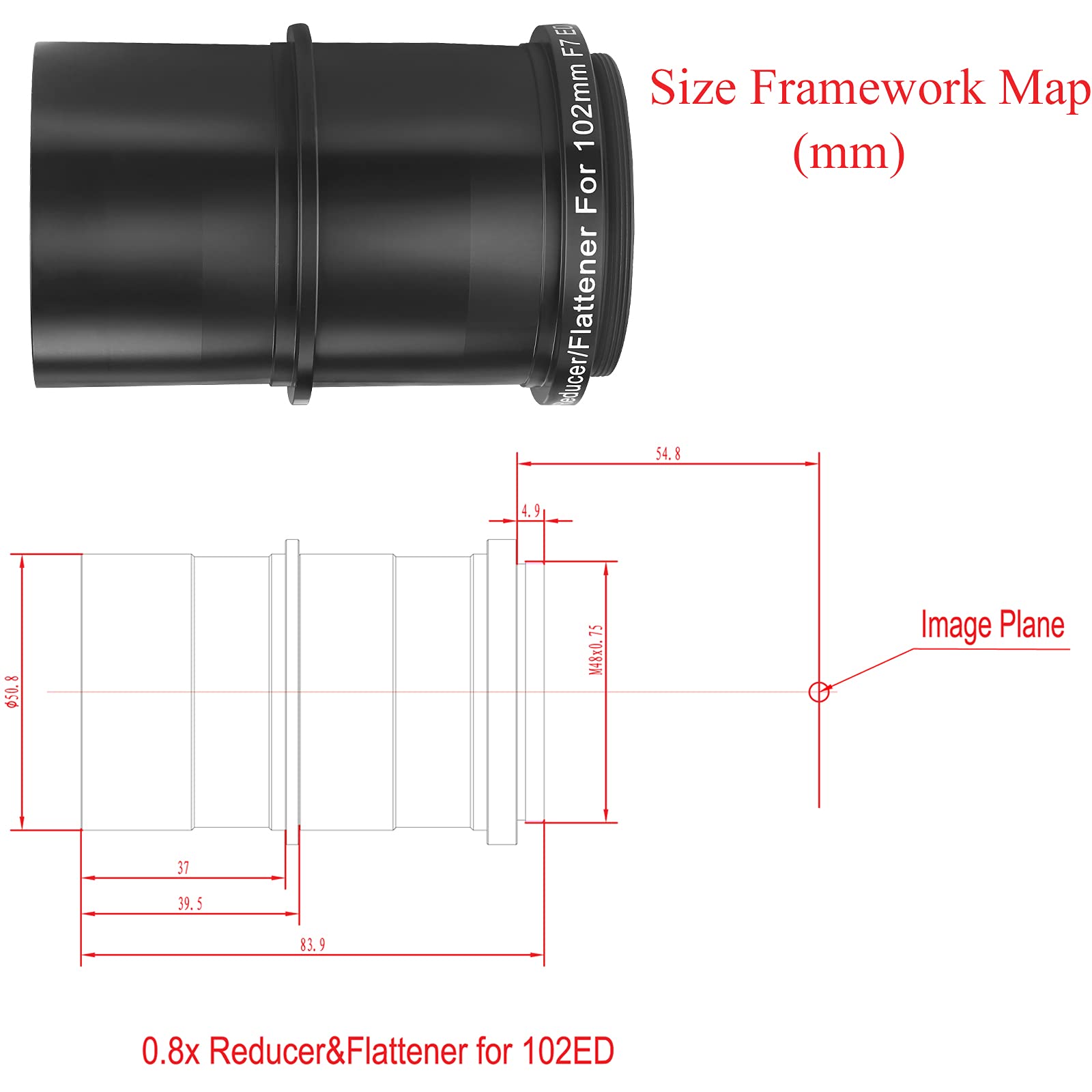 SVBONY Brennweitenreduzierer, M54X1 Feldflacher, Teleskop-Zubehör für SV503 102 mm ED-Teleskop SVBONY Brennweitenreduzierer, M54X1 Feldflacher, Teleskop-Zubehör für SV503 102 mm ED-Teleskop