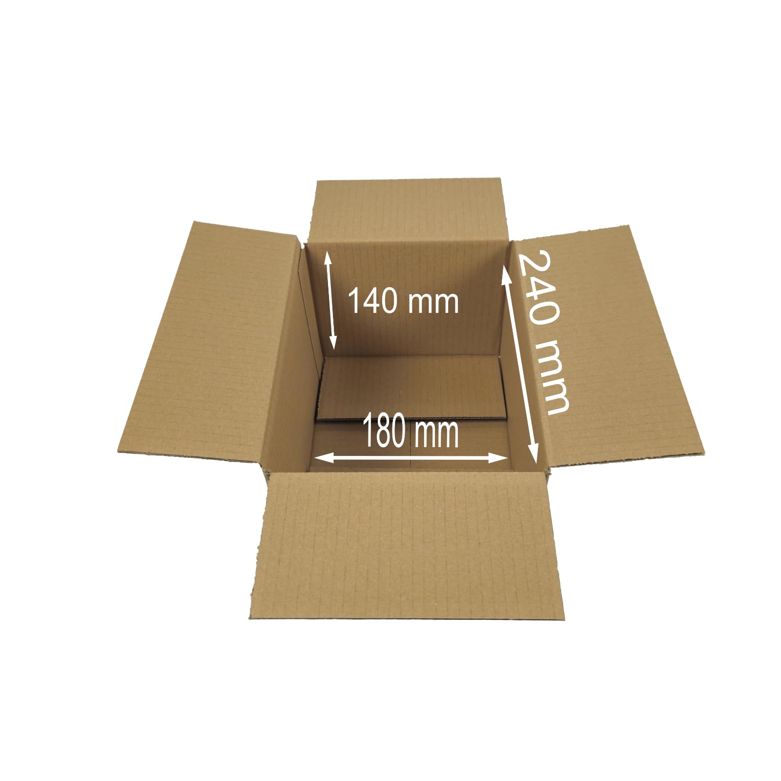 Karton 25x20x15 cm - DIN A5 Versandkarton innen 24x18x14 cm - Fefco 0201 - Faltkarton 250x200x150 mm (150)