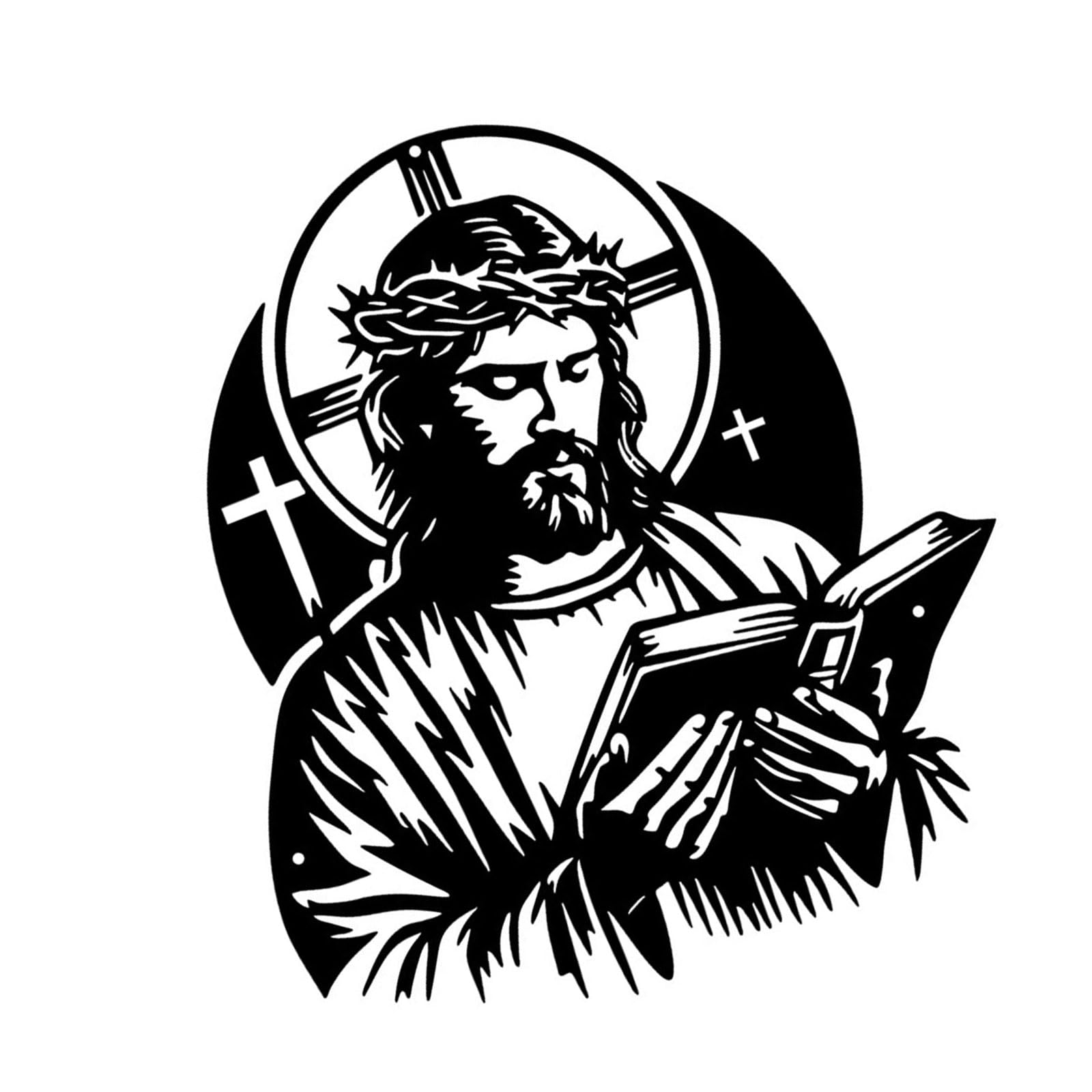Msioytog Minimalists Holy Metal Wall Art Indoor Sculpture Religious Hanging Ornament for Home Decors Area Metal Wall Art