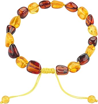 Baltic Amber raw Bracelet Gift Set -100% Certified and Authentic Premium Quality Raw Baltic Amber-True amber stone bead 20cm cognac&red