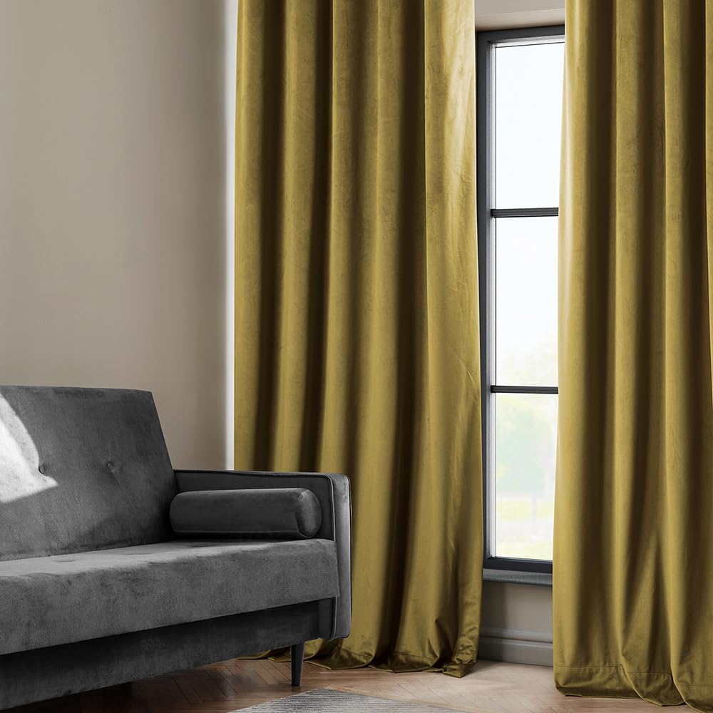 HPD Half Price Drapes Heritage Plush Velvet Curtains 84 Inches Long Room Darkening Curtains for Bedroom & Living Room 50W x 84L - Image 4