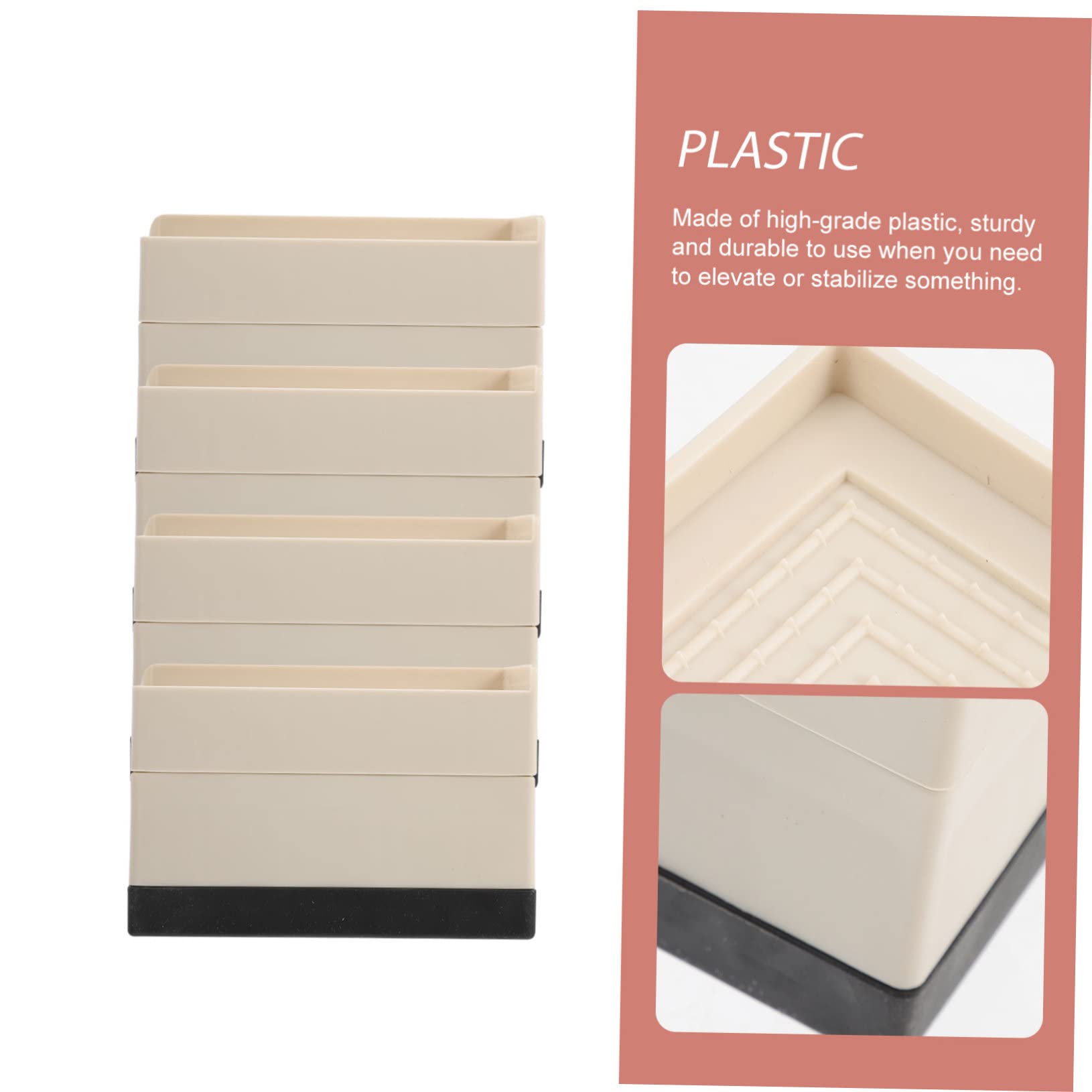 PRETYZOOM 4Pcs Nonslip Bed Risers for Furniture Leg Lifting TPU Material for Sofa Table Chair Washing Machine Enhances Stability and Prevents Ground Wear