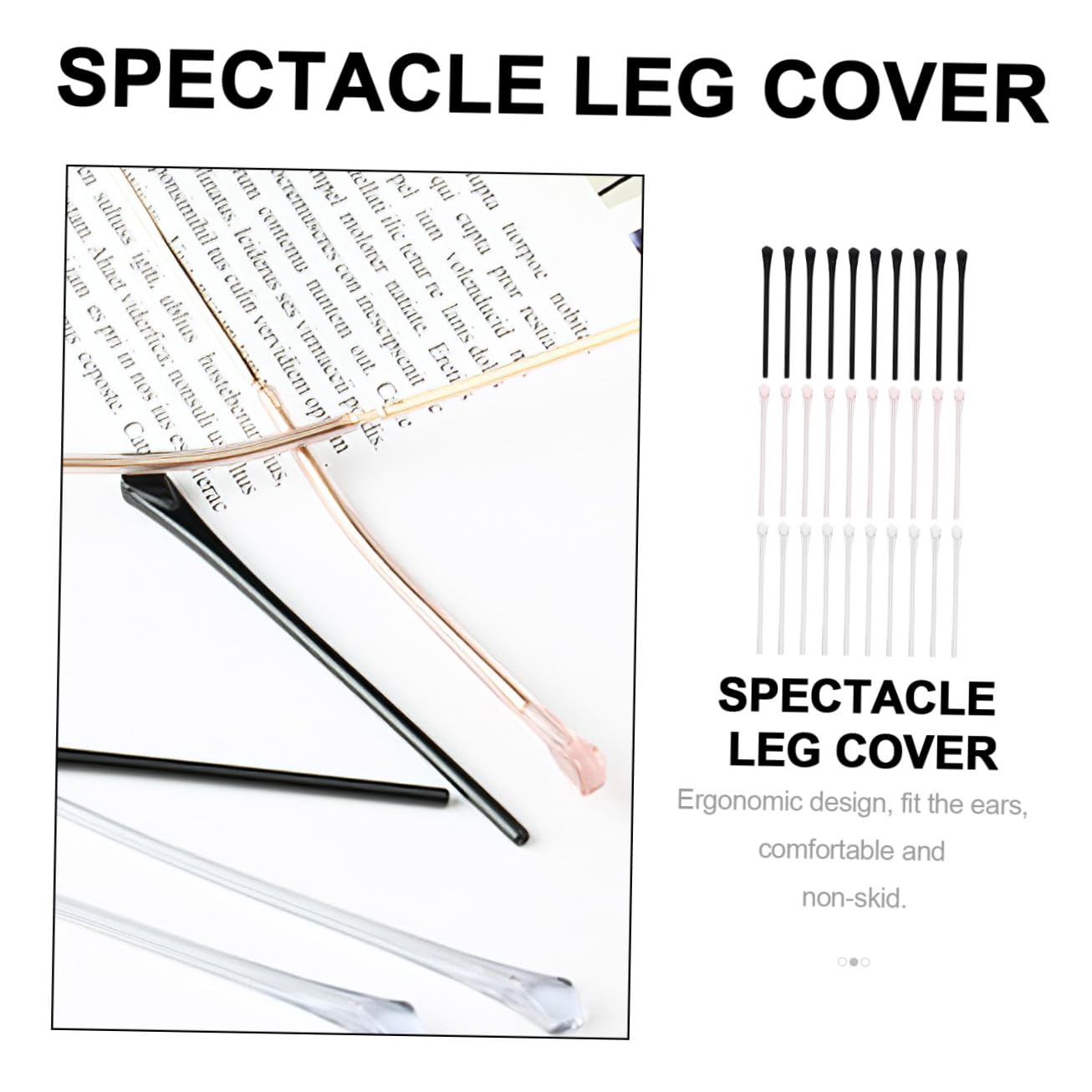 Beavorty 75 Paires ensembles de jambes de lunettes vintage crochets d'oreilles pour lunettes chaussettes anti-dérapantes sunglasses verres embouts de antidérapants Gel de silice