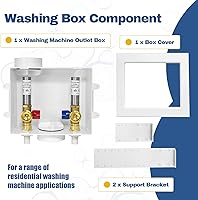 Vista 6 de Paquete de 1 caja de salida para lavadora GUOFIS con martillo de acero inoxidable, caja de lavado PEX con diseño de drenaje central y lateral