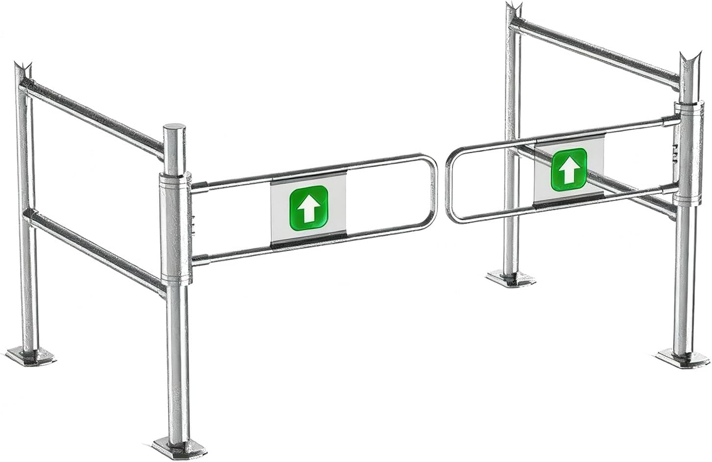 Stainless Steel Automatic Swing Security Gate 67in One-Way Access Door Rotating Turnstile for Market Entry Pivoting Gate for Enhanced Safety