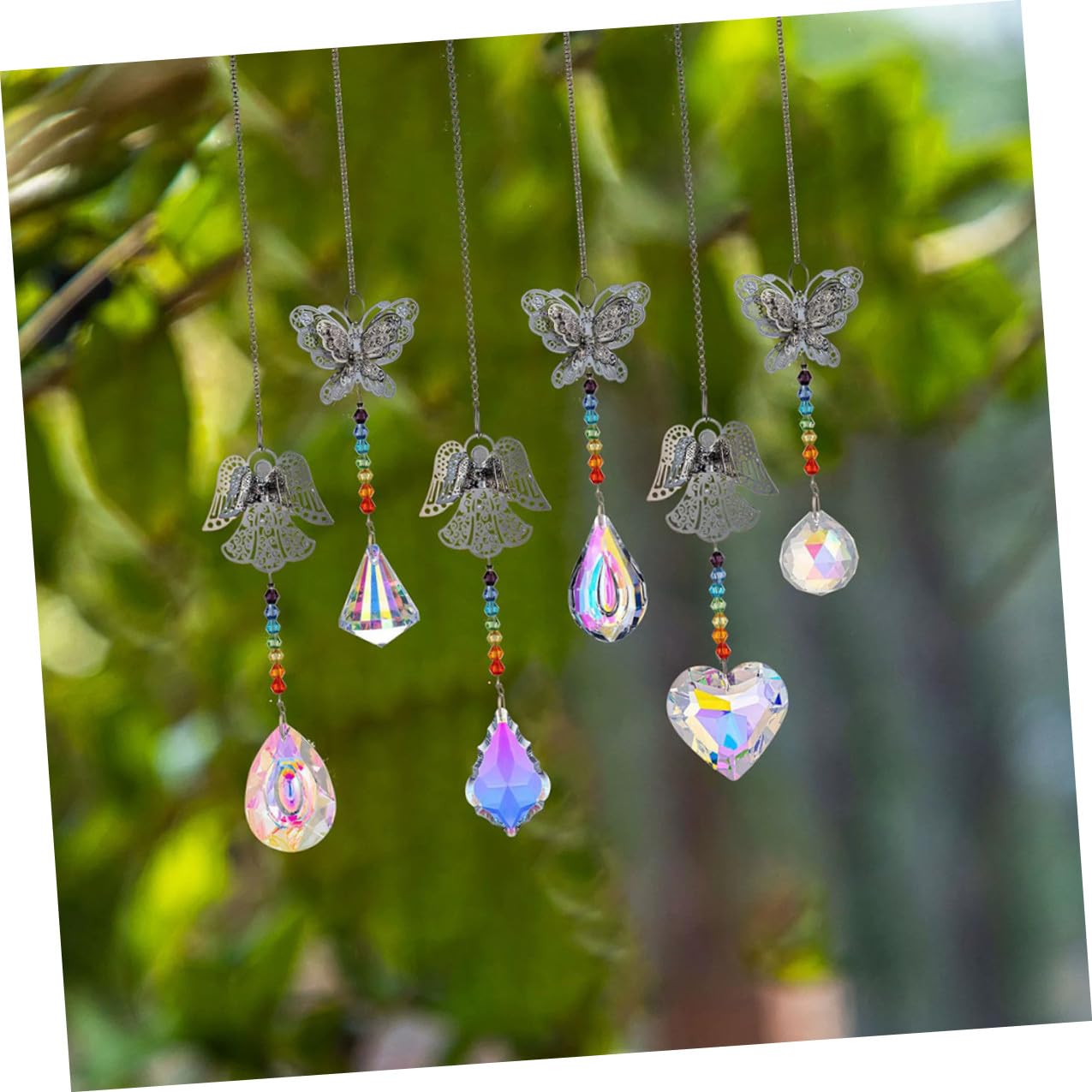 Gatuida 6 Stück Teiliges Kristall Fensterdeko Hängend Delikate Prisma Anhänger Regenbogenmacher Leichtes Ornament für Wohnzimmer Gartendekoration für Zuhause