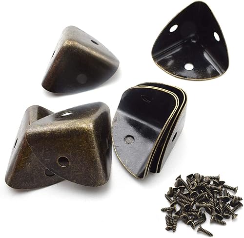 Miniatura 4 de SDTC Tech Paquete de 8 protectores de esquina triangulares de aleación de zinc de 1.2 pulgadas (1.181 in), cubierta de seguridad decorativa de metal