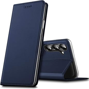 Verco Mobile Phone Case for Samsung Galaxy S25 Premium Mobile Phone Flip Cover for Samsung S25 Case [Integrated Magnet] Book Case PU Leather Case Blue