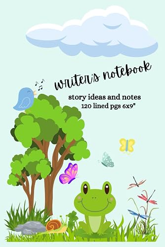 Writer's Notebook story ideas and notes: 120 lined pgs 6x9" animae frog and bird nature cover