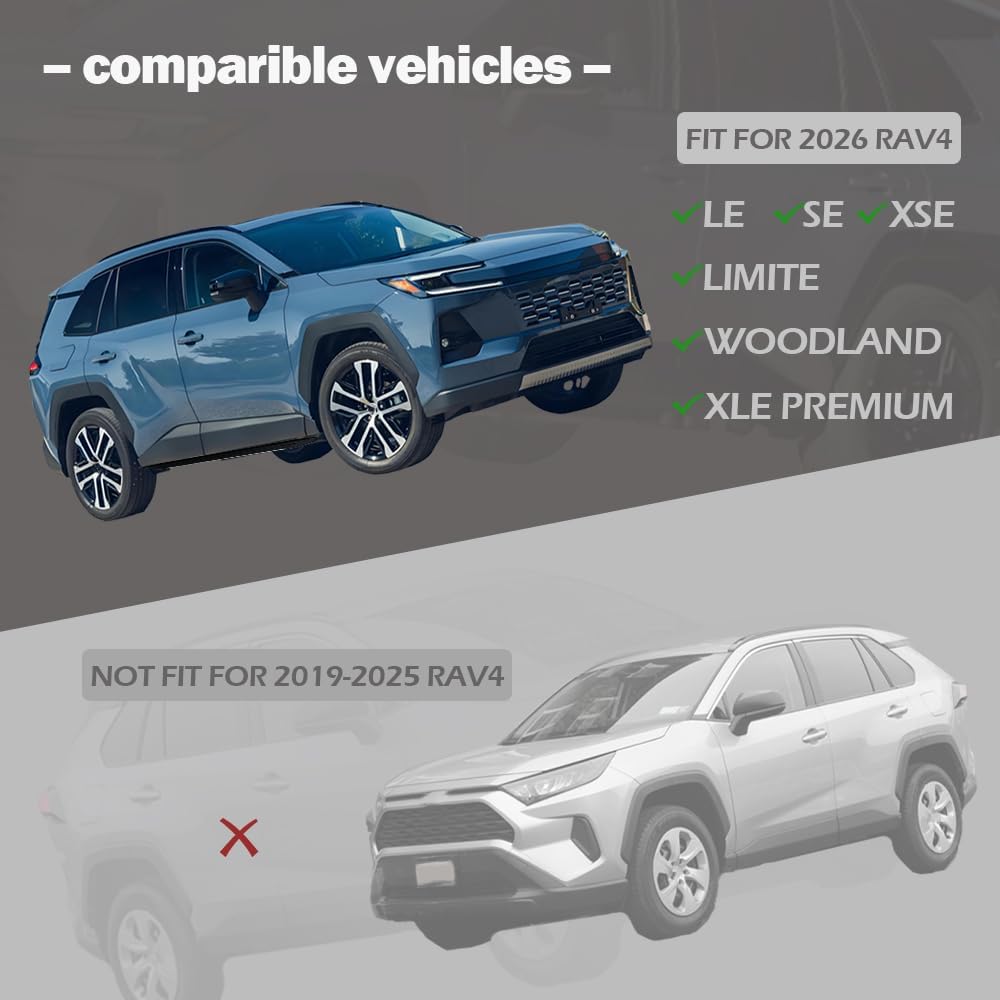 2PCS Side Steps Running Boards Nerf Bars Side Pedal Protector Fits for Toyota RAV4 RAV-4 2026+