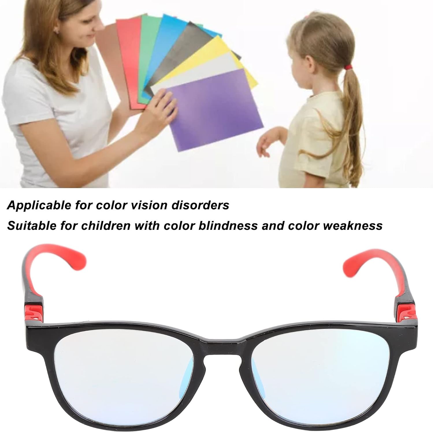 Yinhing Color Blind Glasses For Kids, Portable Color Blind Correcting Enhancing Glasses with Case for Indoor Outdoor