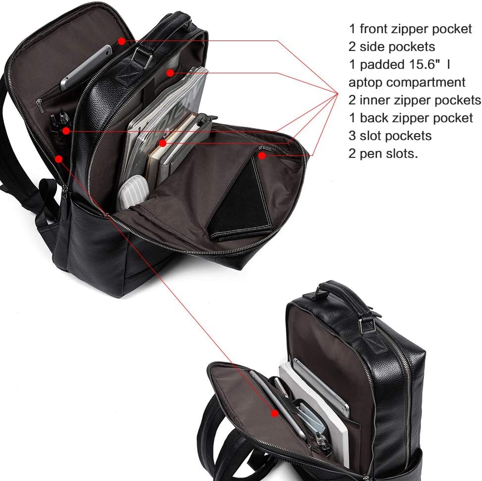 🛒 Flash Sale CLUCI Backpack for Men Genuine Leather 15.6 Inch Laptop Large Business Travel Computer Vintage Shoulder Bags with Luggage Sleeve Black Best Review CLUCI Backpack for Men Genuine Leather 15.6 Inch Laptop Large Business Travel Computer Vintage Shoulder Bags with Luggage Sleeve Black