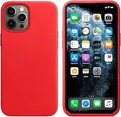 Capinha Colorida Compatível Com iPhone 13 PRO MAX Vermelha ,Preta, Laranja, Amarela, Azul, Rosa, Pink, Branca, Lilás, Marrom, Verde, Roxo, Case Slim Flexível Aveludada Com 3 Camadas De Proteção PREMIUM ONYK (Vermelho)