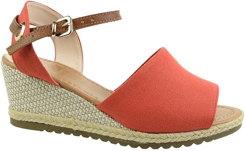 sandalia anabela bebece vermelha