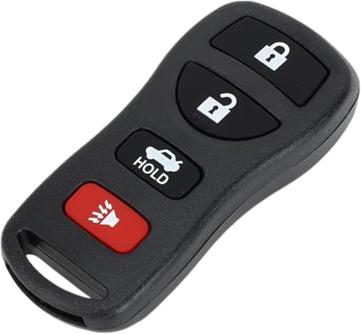 X AUTOHAUX Key Shell Case Keyless Entry Remote Key Fob Replacement Case for Nissan Armada 2005-2015 for Nissan 350Z 2003-2009 4 Buttons KBRASTU15