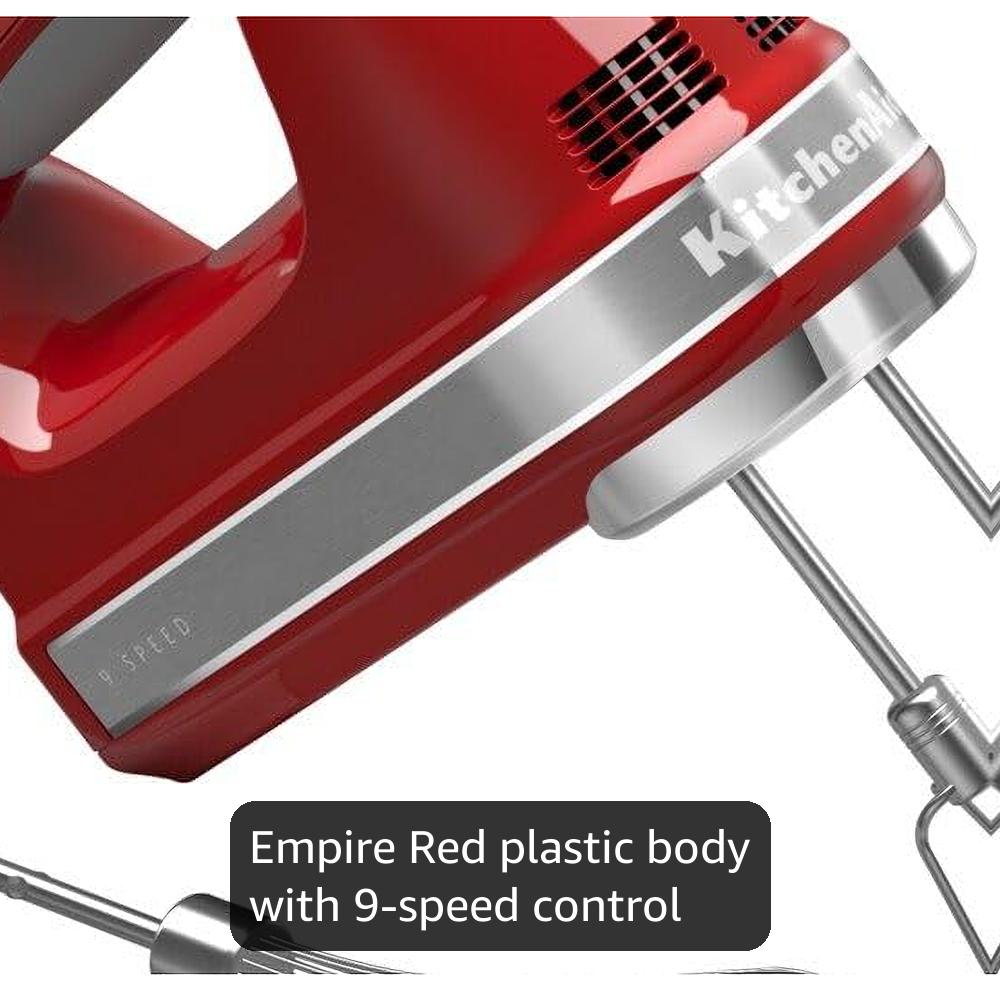 【新品】KitchenAid 9KHM928CA RED　ハンドミキサー KitchenAid 9-Speed Candy Apple Red Hand Mixer with Beater and