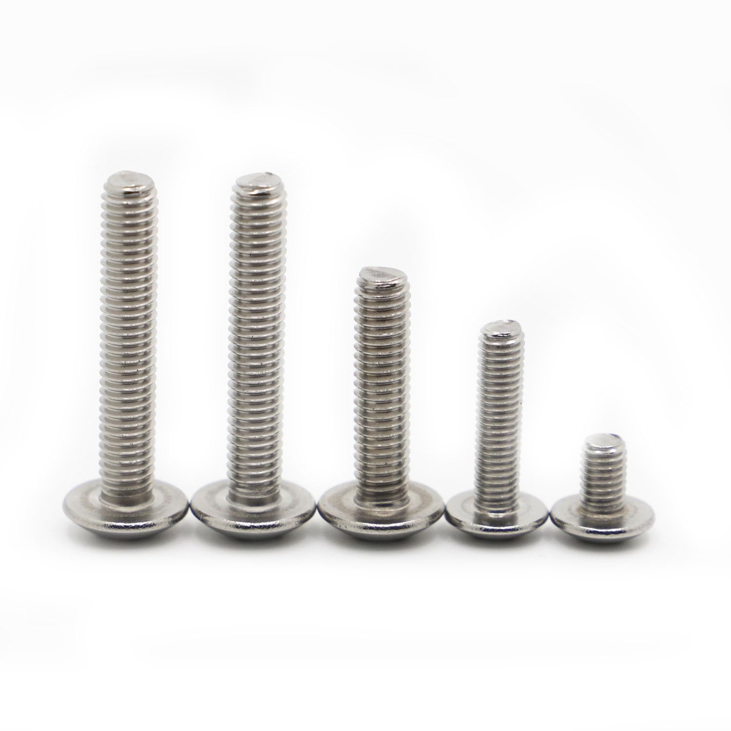 Tornillos autorroscantes M2 M2.5 M3 M4 M5 M6 A2-70 304 cabeza Phillips de acero inoxidable grandes pernos de cruz redondos planos (10-50 piezas) cubierta de tornillo (50 mm, M4 20 piezas)