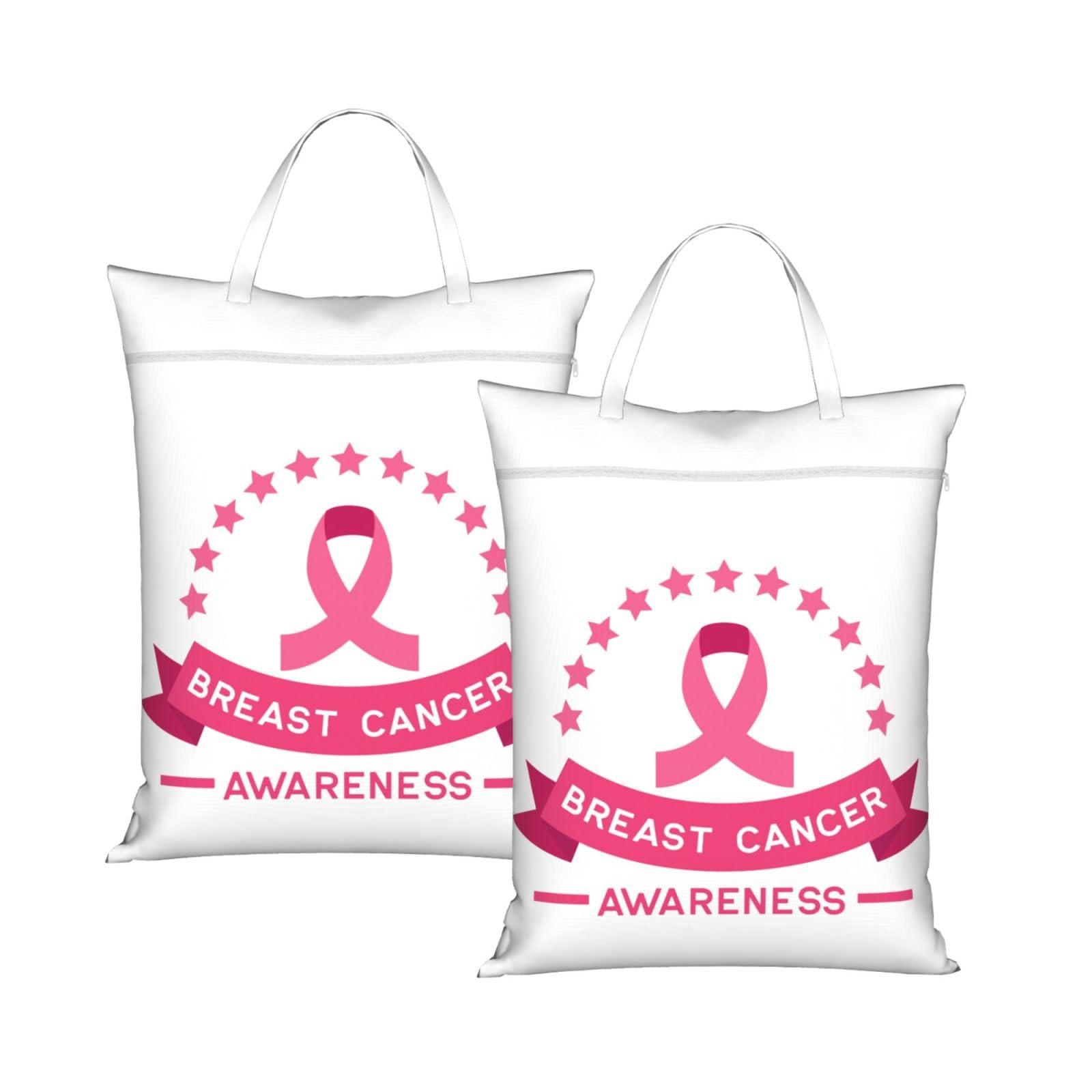 Cyanlit 2Pcs Breast Cancer Awareness 2 Pcs Large Travel Laundry Bags Waterproof Wet Dry Bag For Travel,Swimming