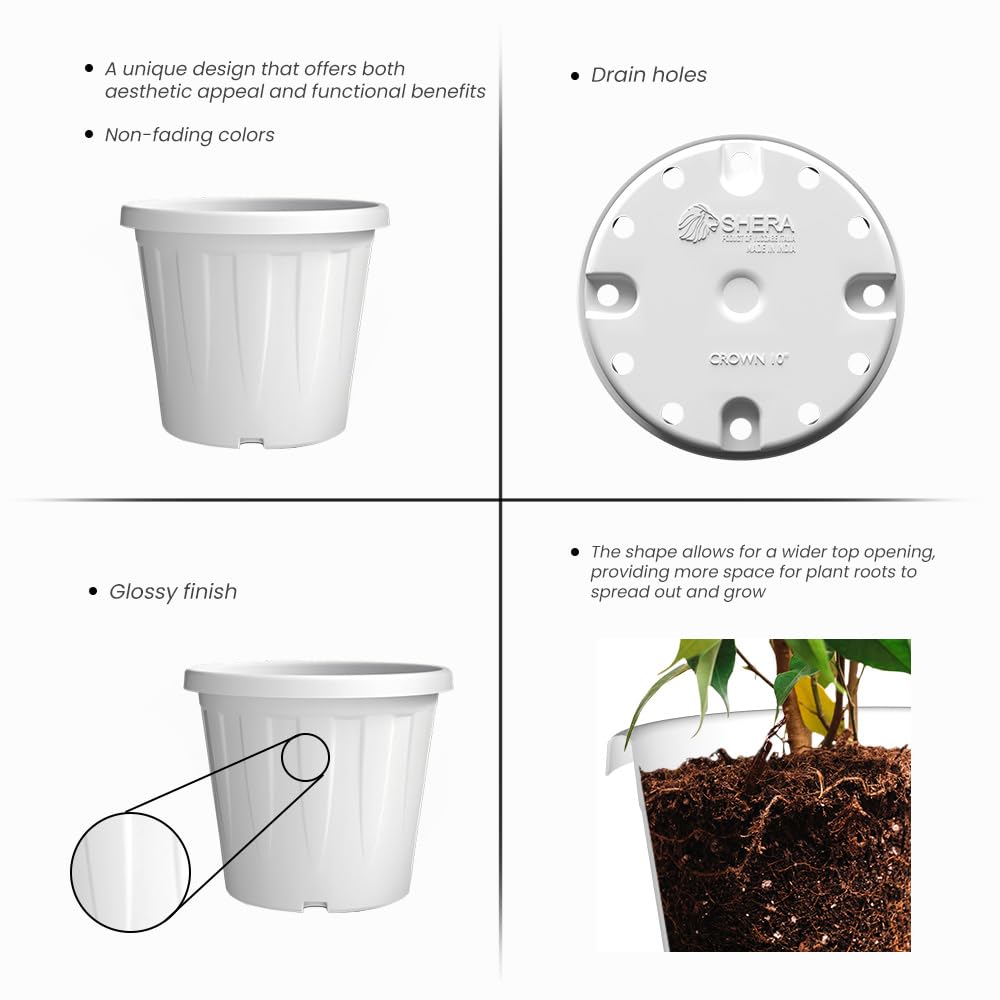 YUCCABE ITALIA 6 Pack White Nursery Planters -3