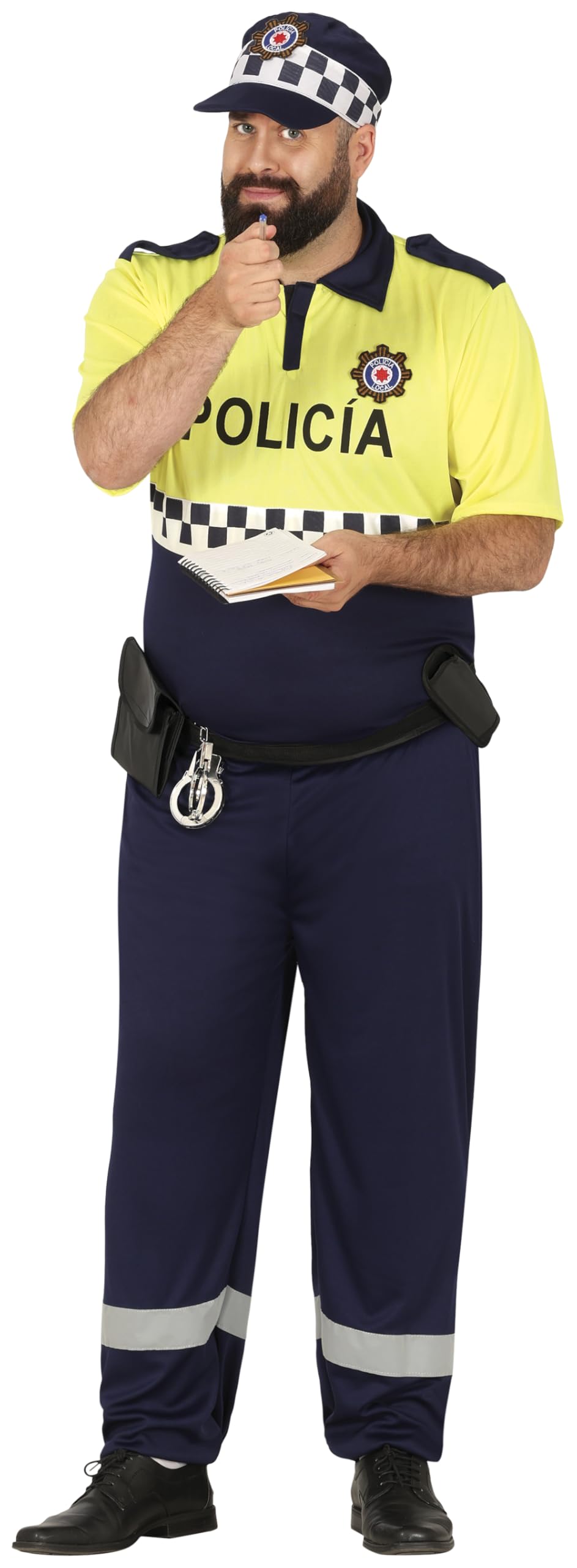 FIESTAS GUIRCA | Disfraz de Policía Local Adulto (54-56/XL) - Camisa, Cinturón, Gorra y Pantalón - Uniforme de Policía para Halloween, Carnaval y Fiestas de Disfraces - Ideal para Hombres