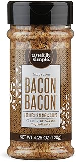 Tastefully Simple Bacon Bacon Seasoning, Great on Salads, Stir-Frys, Burgers and More, Vegan, Kosher, Keto, and Paleo, No MSG or Gluten Ingredients, 4.25 oz (Pack of 3)