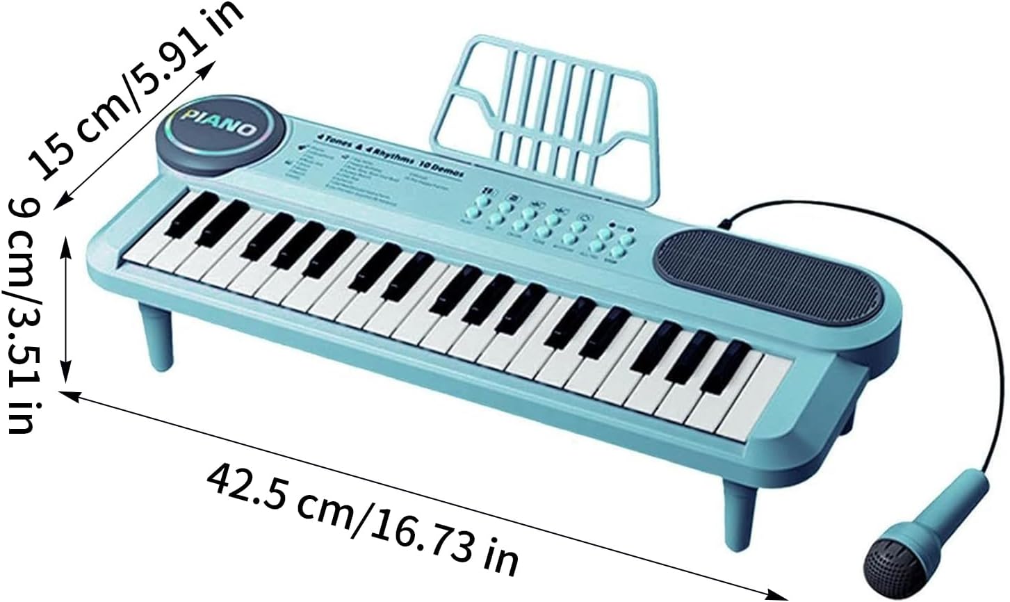 Piano Toy Keyboard for Kids, 37 Key Portable Musical Instrument, Educational Game Toy Piano, Interactive Learning Keyboard, for Boys Girls Family Holiday School Classroom Home Indoor Outdoor Play